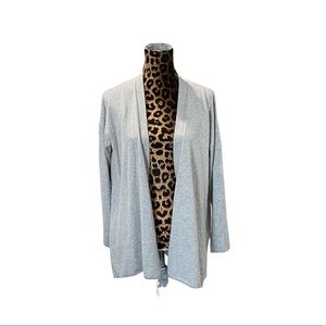 Allude Women's Sweater Cotton Cashmere Open Front Cardigan Gray Sz Small.